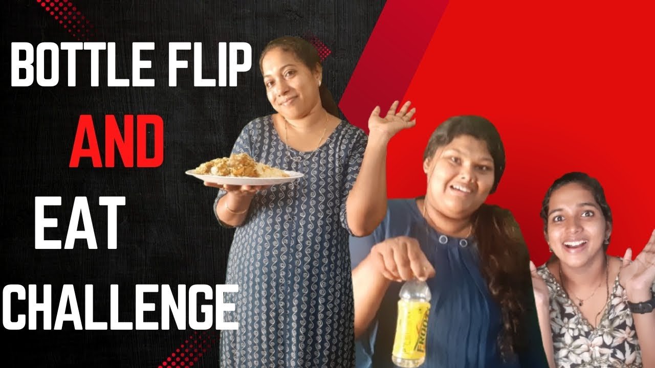 BOTTLE FLIP AND EAT CHALLENGE #yoytube #newbeginning #funny #love #eating #bottleflip 
