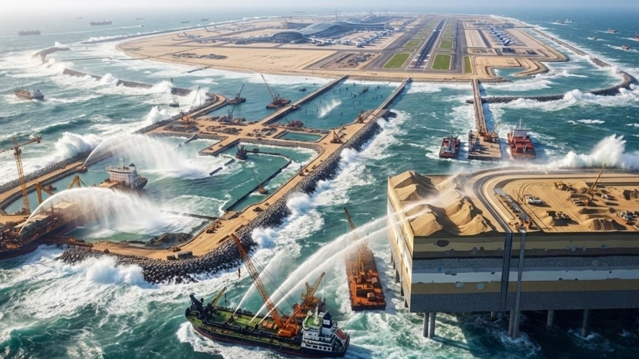 Inside the Impossible Artificial Island Airport &ndash; How China Built on Sand (Full Process)