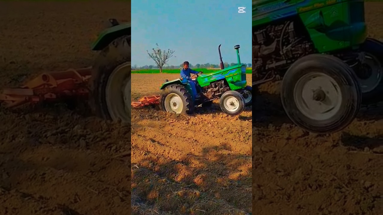Small Green tractor Performance on Big Cultivator #shorts #short #tractorsvlog #greentractor