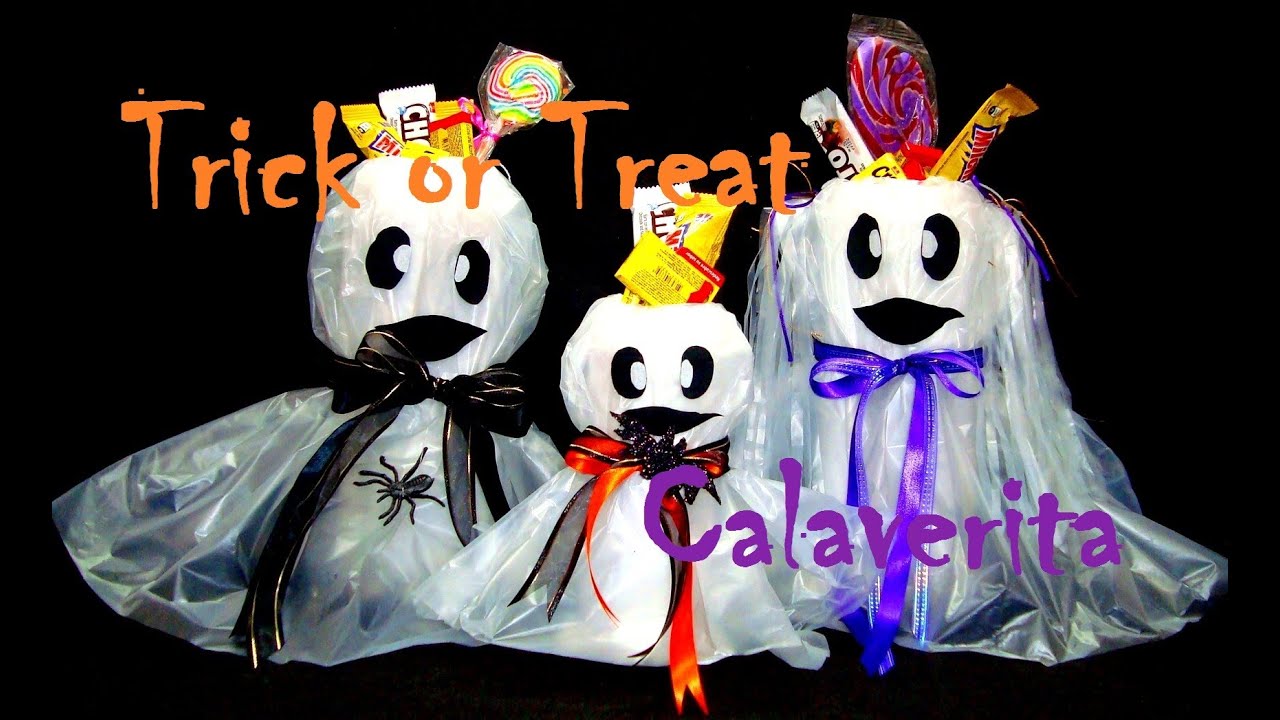 DULCEROS DE FANTASMAS | HALLOWEEN/TRICK OR TREAT | DIY | DIA DE MUERTOS/CALAVERITA - YuureYCrafts
