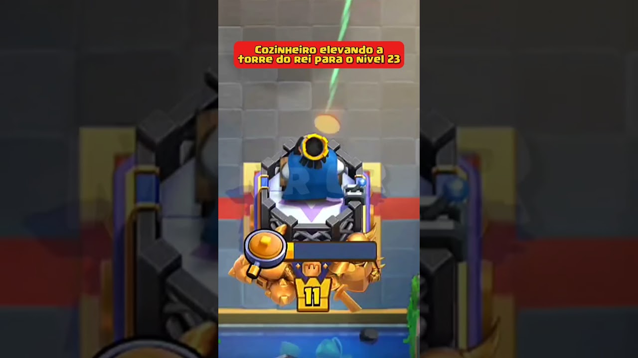 COZINHEIRO REAL ELEVANDO O N&Iacute;VEL DA TORRE DO REI COM AJUDA DO MONGE NO CLASH ROYALE #shorts