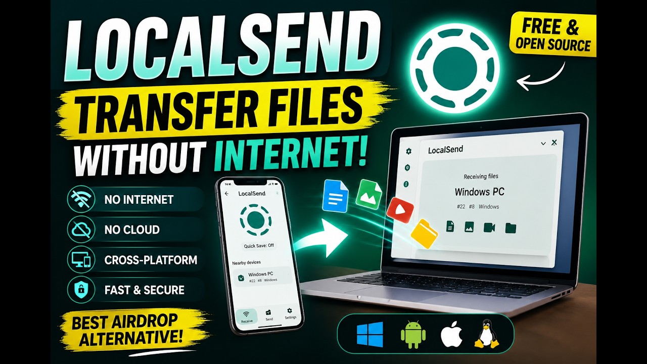 Туториал по LocalSend: как передавать файлы между ПК и телефоном без интернета