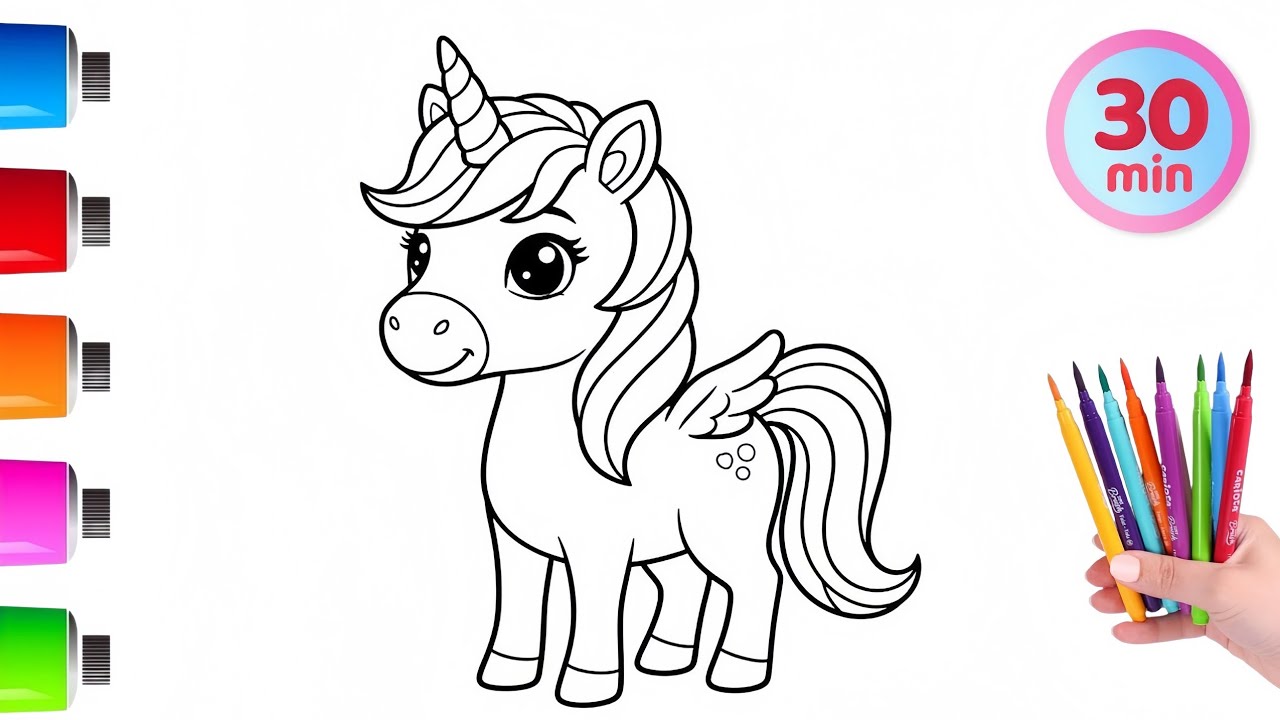Unicorn 🦄 Coloring Easy || Coloring Tutorial For Beginners 