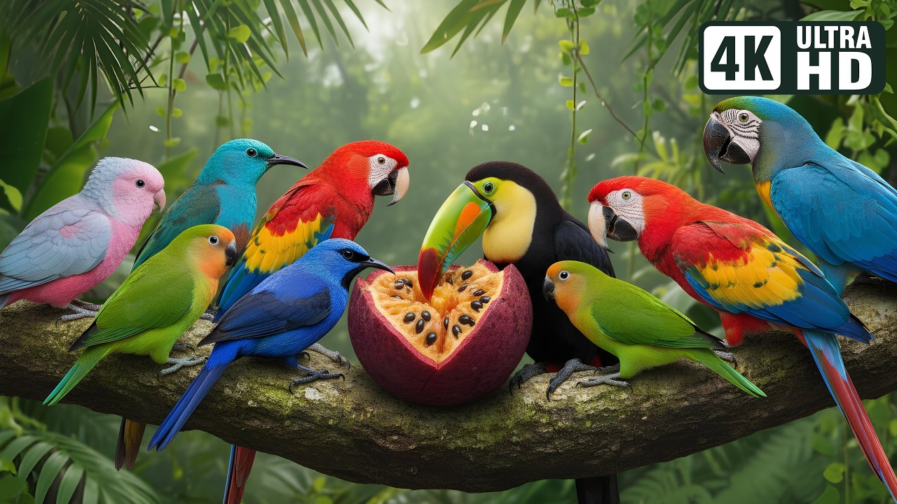 JOYFUL BIRDS EATING IN NATURE | NATURE'S MOST EXQUISITE BIRDS FOR ULTIMATE RELAXATION | CALM TIME #2