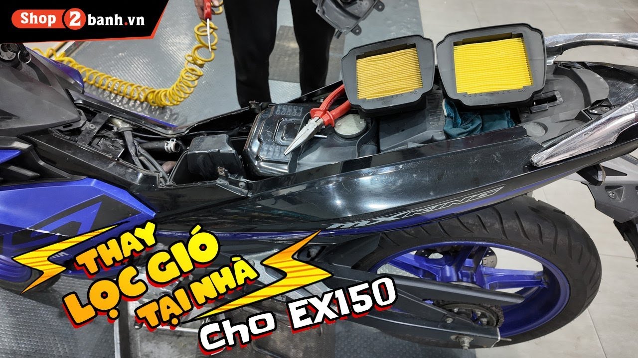 Hướng dẫn thay lọc gi&oacute; tại nh&agrave; cho Ex150, đơn giản, dễ l&agrave;m, gi&uacute;p xe lấy gi&oacute; sạch, tiết kiệm xăng