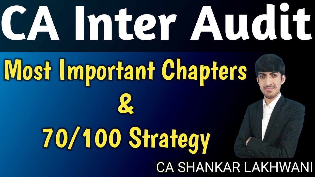 Important Chapters List & Sure-shot 70+ Strategy for CA Inter Audit September 2024 I CA Intermediate