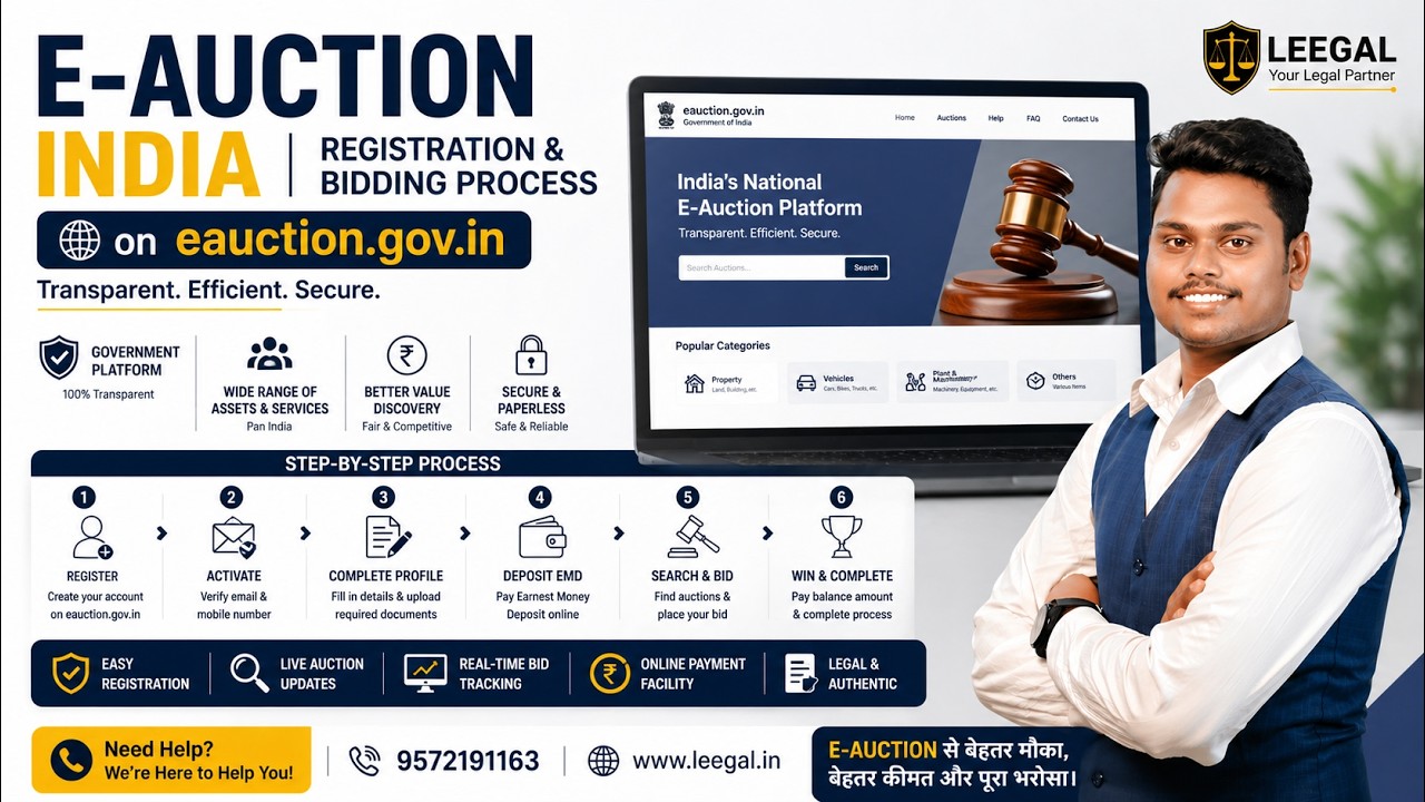 E-AUCTION  INDIA |REGISTRATION & BIDDING PROCESS on eauction.gov.in|  