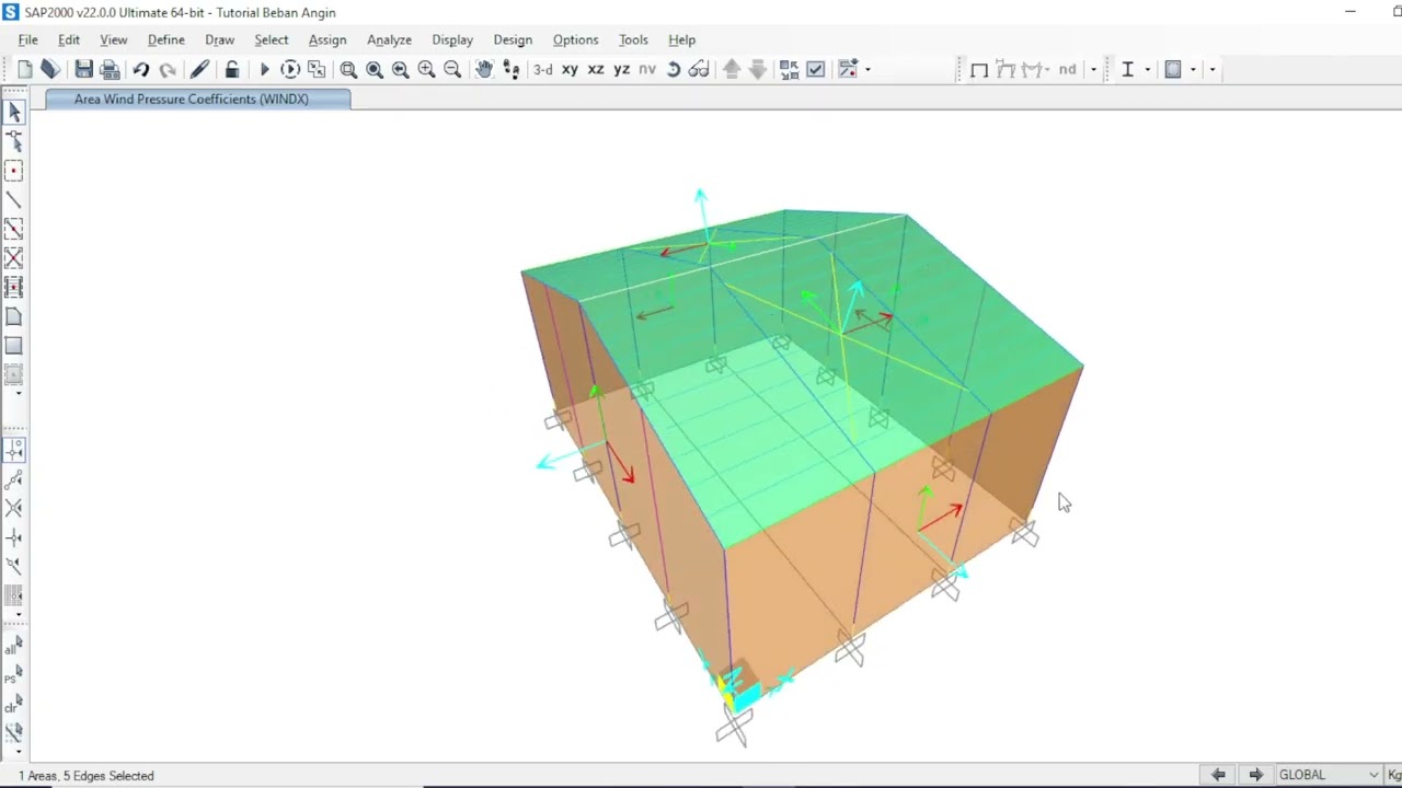 Tutorial SAP2000 v22 Beban Angin Otomatis SNI 1727-2013 / Automatic Wind Load ASCE 7-10