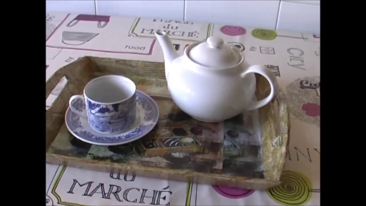 BANDEJA VINTAGE RECICLANDO PAPEL Y CARTON. TUTORIAL