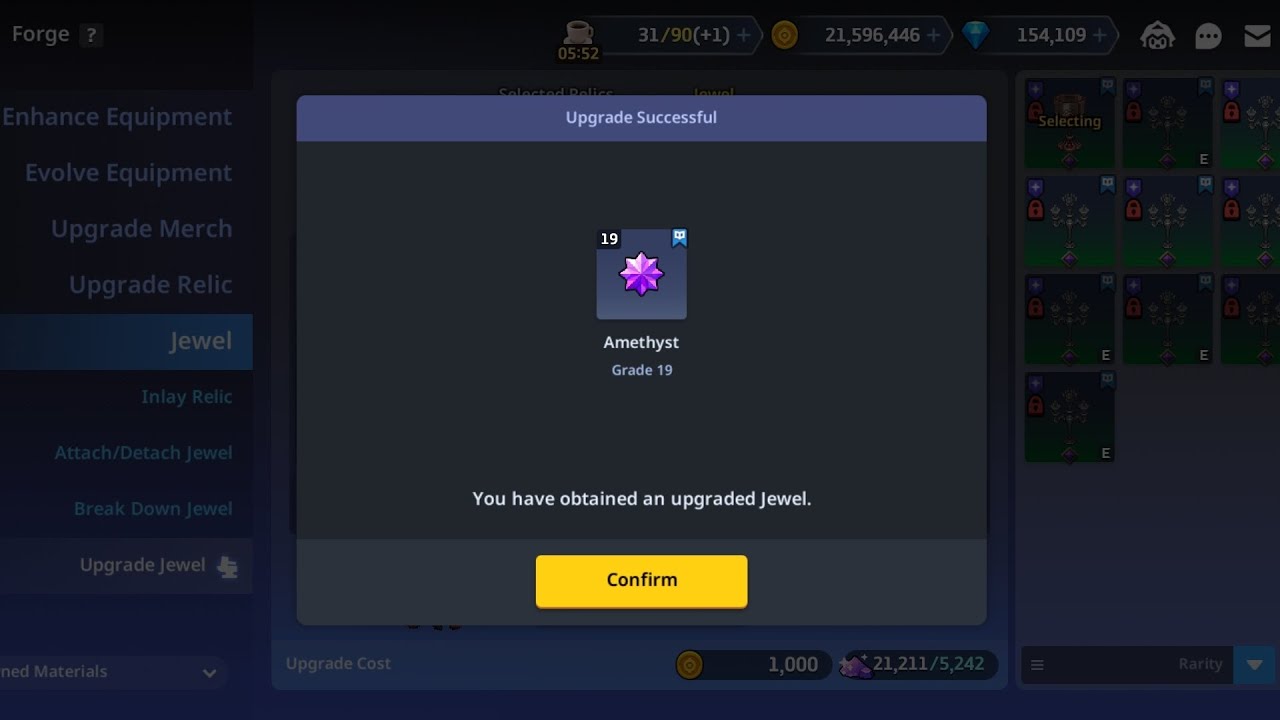 level up to Jewel Lv.19