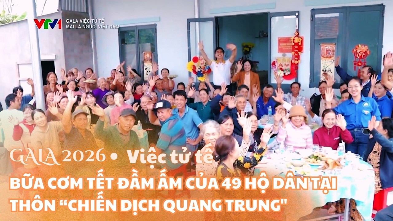 Bữa cơm Tết đầm ấm của 49 hộ dân tại thôn 
