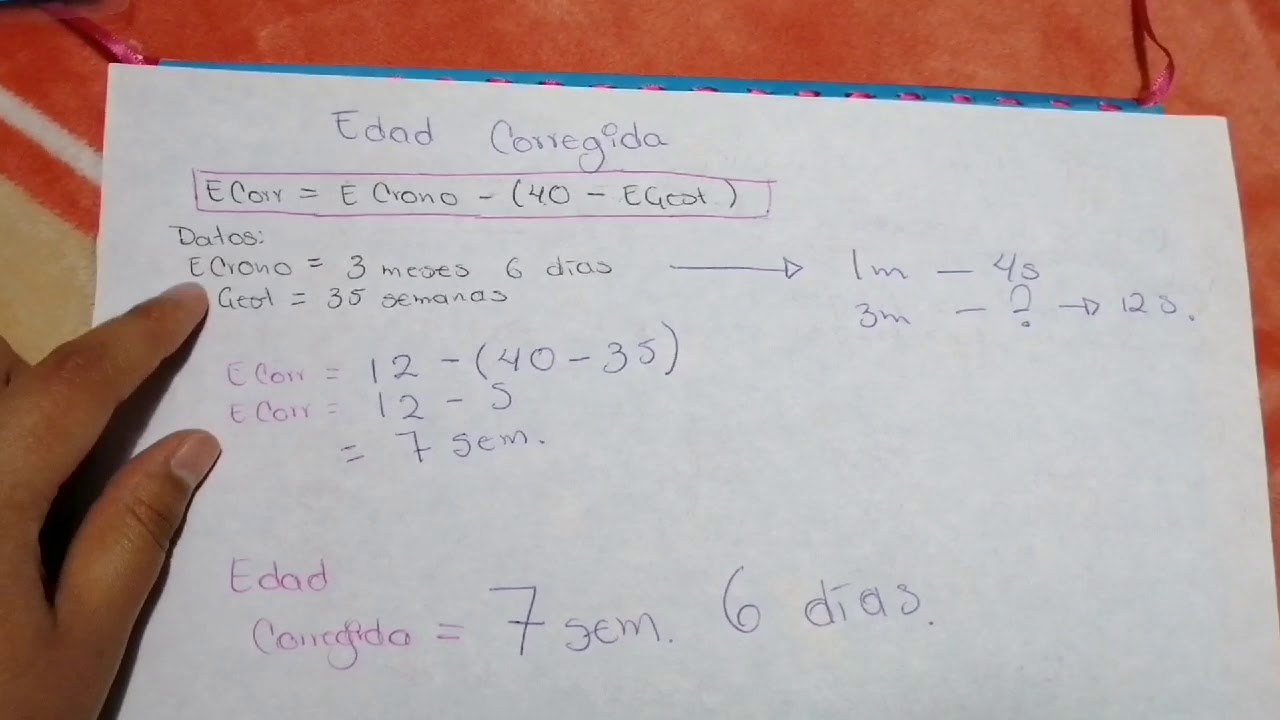 Edad cronol&oacute;gica y edad corregida