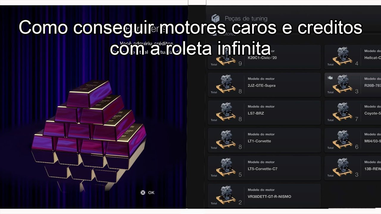 (CONSERTADO) Gran Turismo 7 - ROLETA INFINITA Como conseguir Créditos, Carros e Motores (ver 1.17)