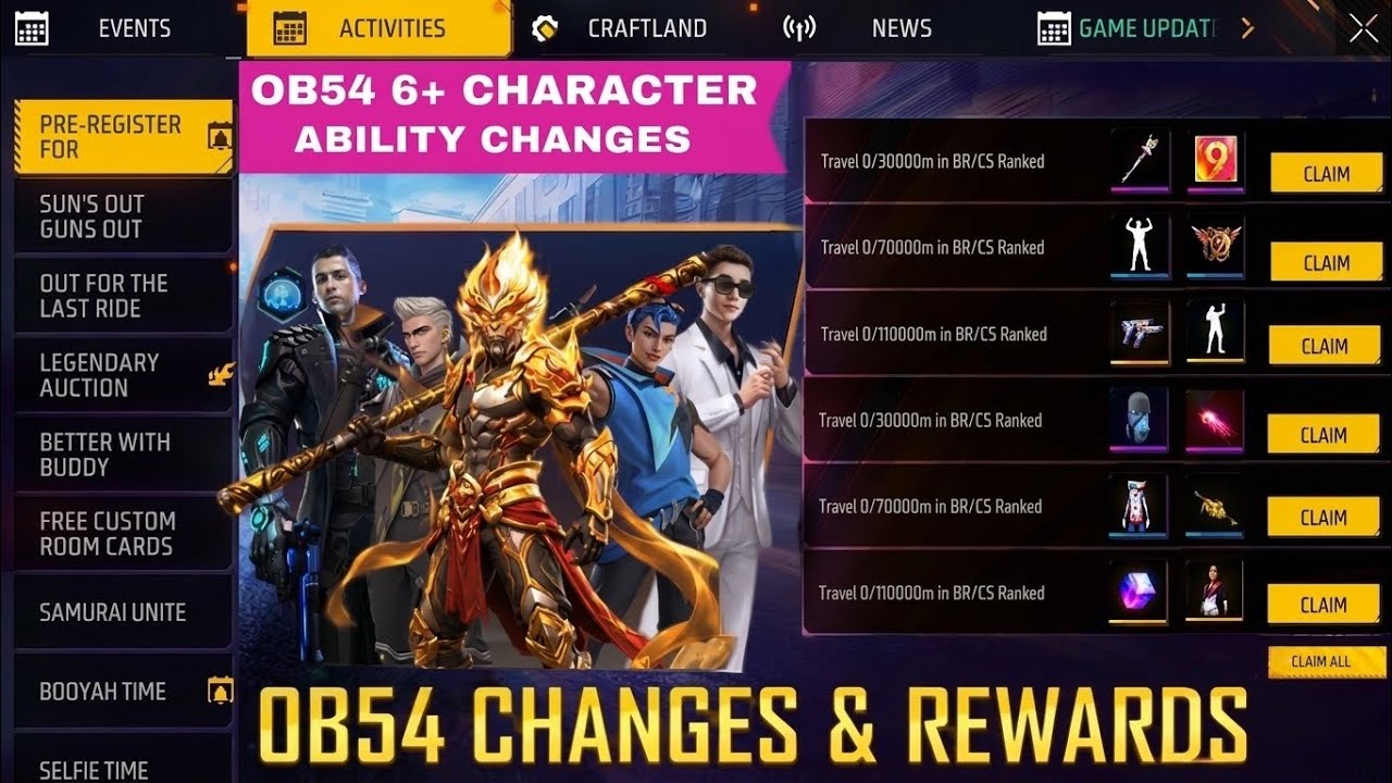 Ob54 Update Character Ability Changes 😘 Free Fire 9th Anniversary | Criminal Bundle | FF New Event