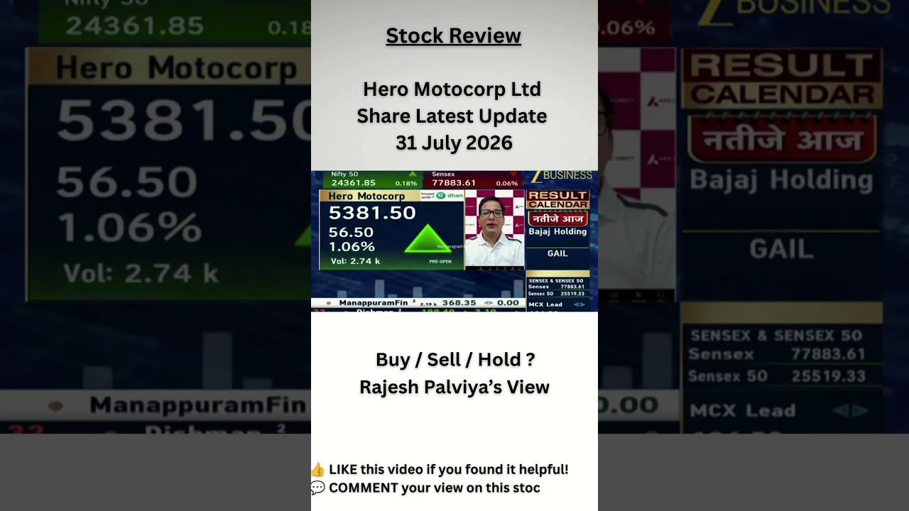 Hero MotoCorp Ltd Share Latest Update July 31, 2026: Rajesh Palviya&rsquo;s View #stockmarket #heromoto...