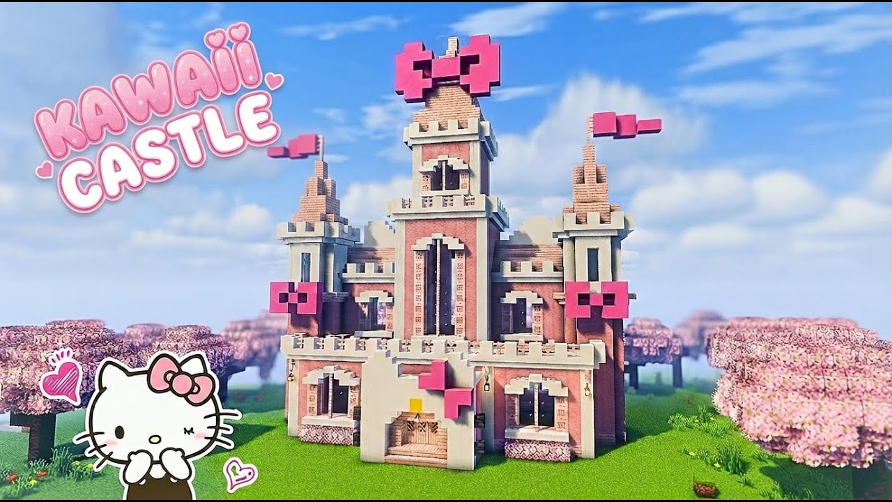 Как построить замок Hello Kitty в стиле каваи (самая милая розовая основа! 💕)
