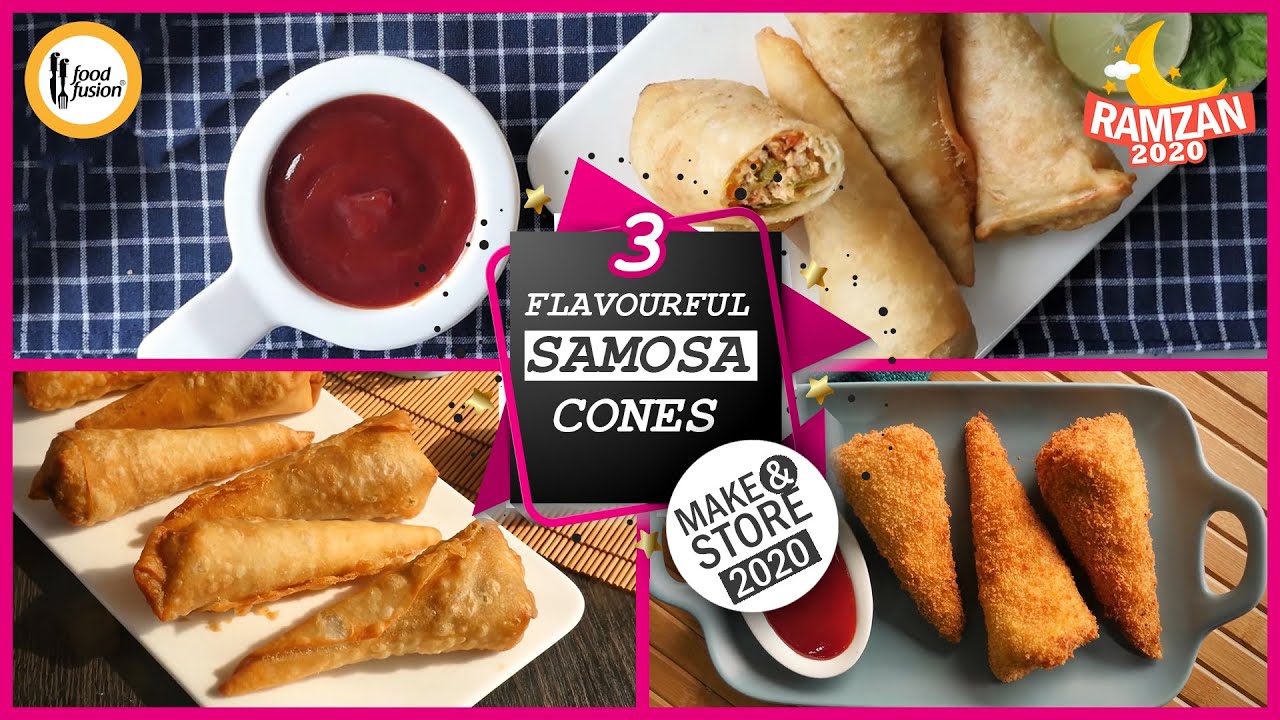 3 Flavourful Samosa Cones Make and Store Recipe By Food Fusion (Ramzan Specil Recipe)