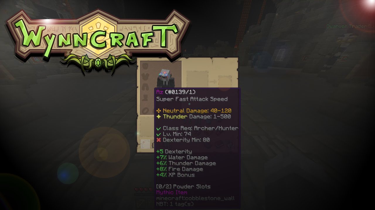 Wynncraft Gavel: Mythic AZ Build (Archer End Game)