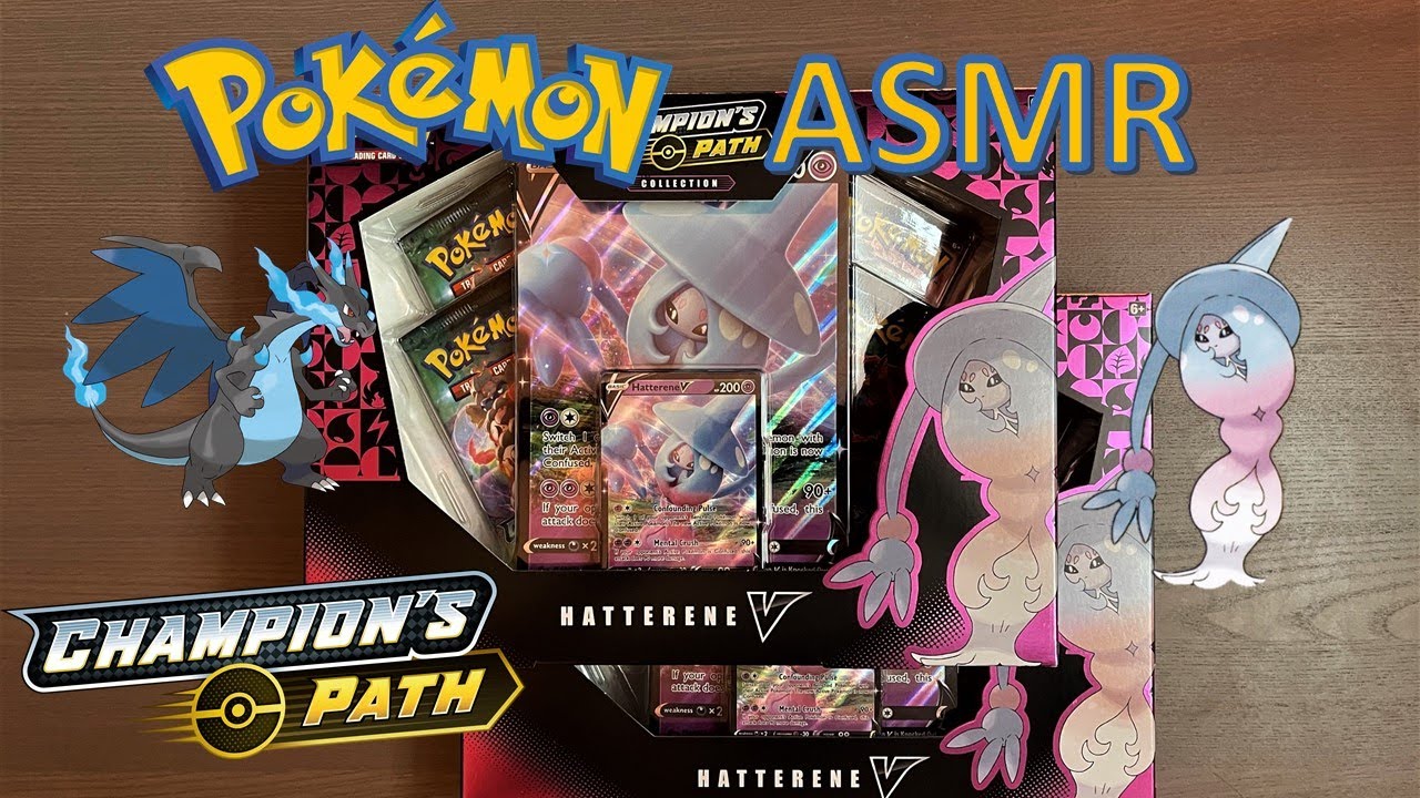ASMR Opening Pokémon Card Packs | CHAMPIONS PATH HATTERENE V PACKS! (No Talking)