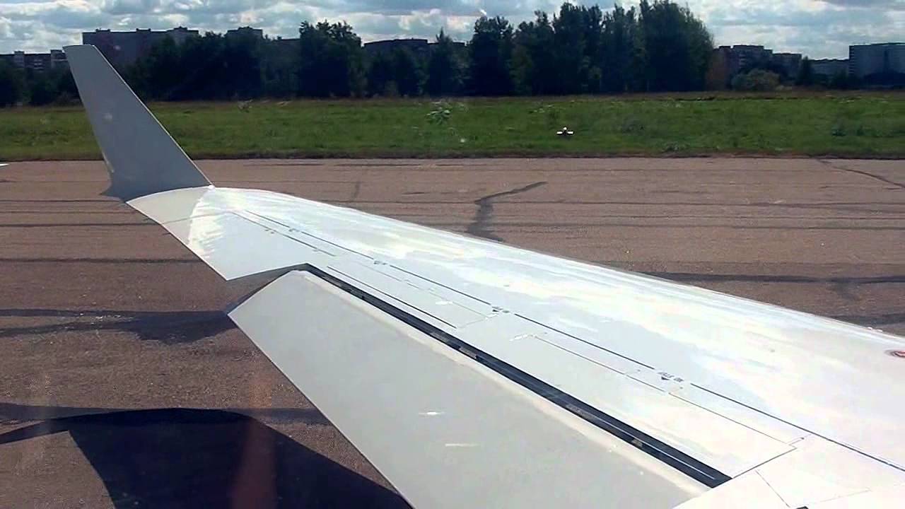 CRJ-100 take off from Minsk-1 airport