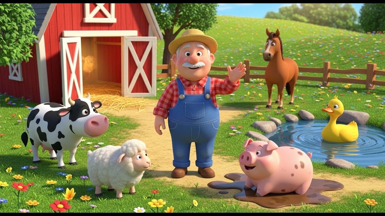 Old MacDonald Had a Farm | Classic Farm Animal Song | Preschool Sing Along