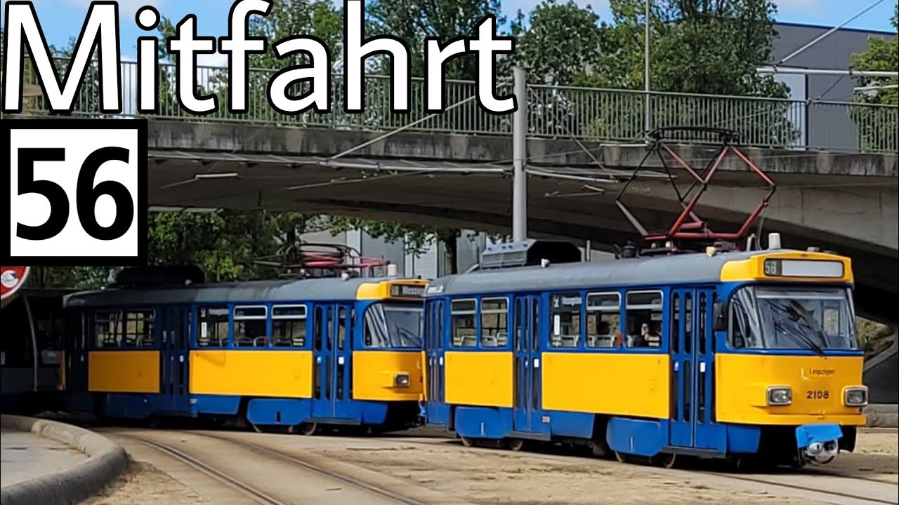 Straßenbahn Leipzig | Mitfahrt | Tatra T4D-M | Linie 56 | Messegelände - Sportforum Süd