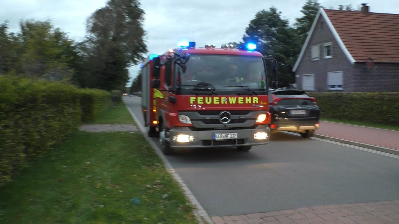 [Gebäudebrand/Übung] Feuerwehr Neukamperfehn , GW L FF Hesel , KTW ASB Landkreis Leer