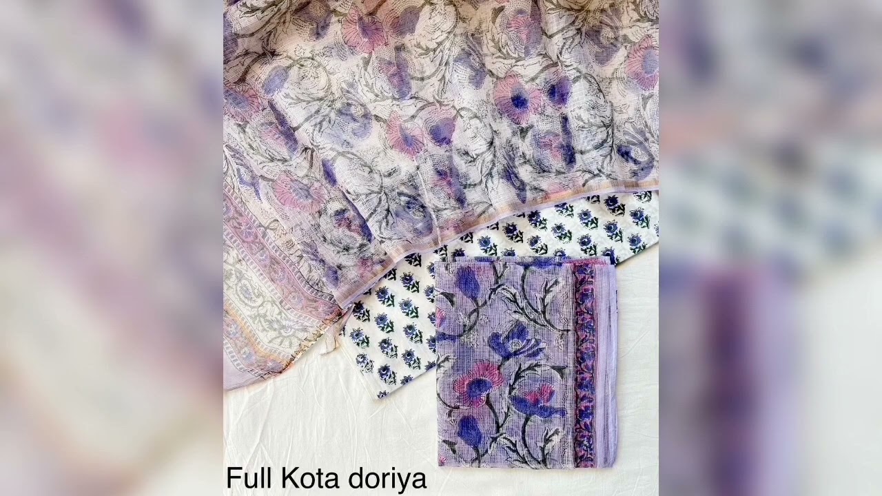 Full kota Doria & pure cotton suit shiffon dupatta suits By Sunheri fashion (9466749657)