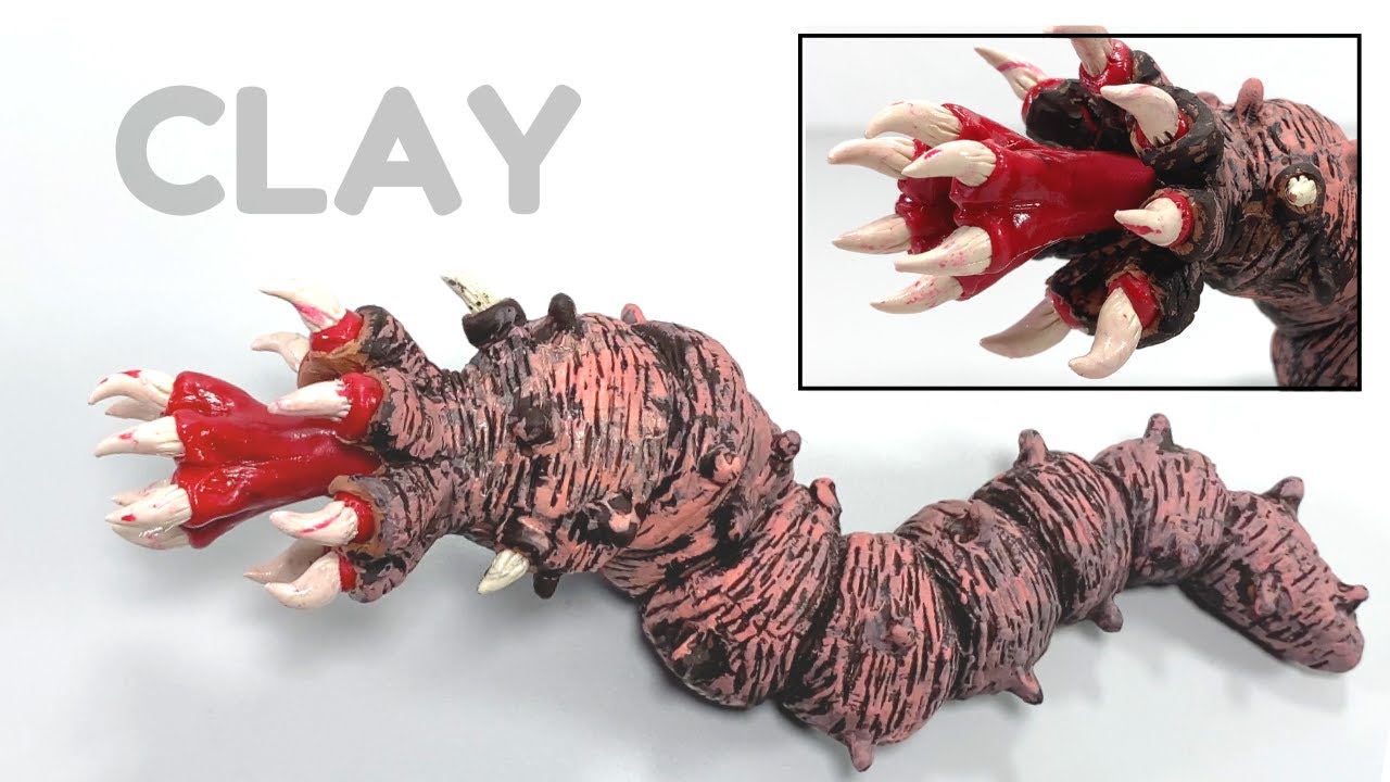 How to make a MONGOLIAN DEATH WORM  with plasticine or clay in steps - My Clay World