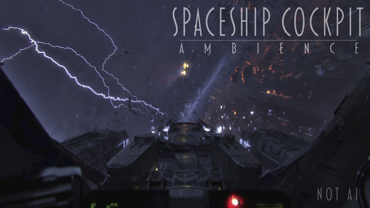 Sc-Fi Spaceship Cockpit Ambience | Rainstorm Valley Run | Rain On Window Sounds | Rainstorm Sounds