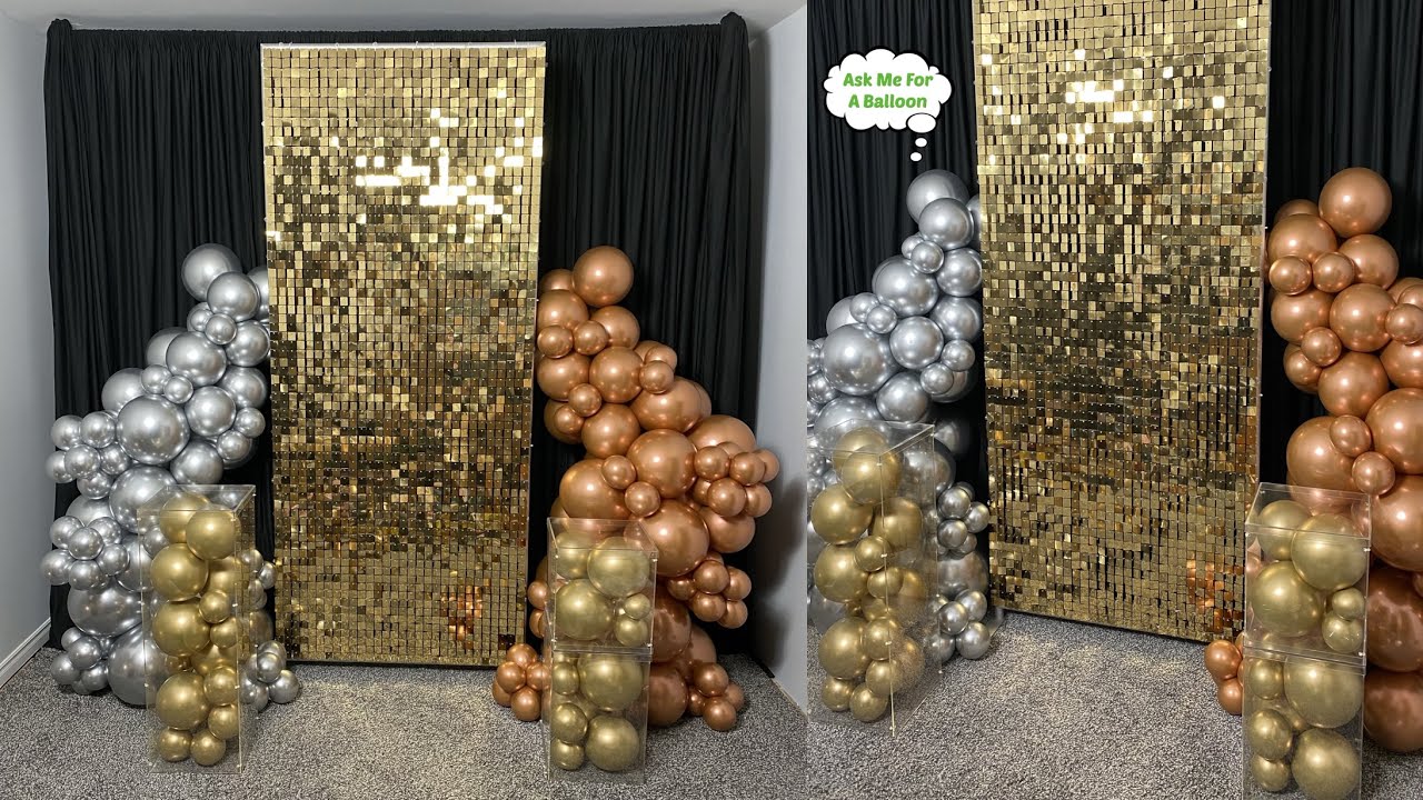 Shimmer Wall With Balloon Garland