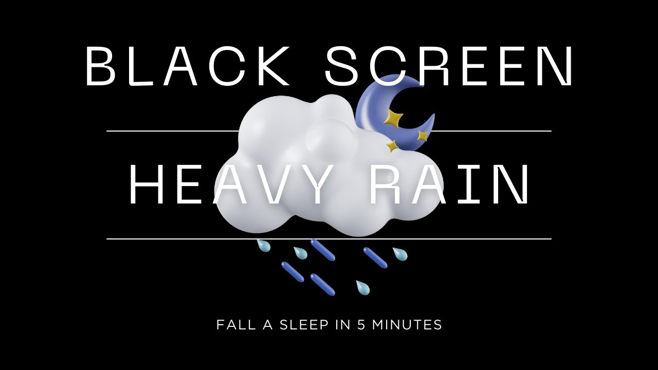 Heavy Rain and Thunder Sounds for Sleeping - Black Screen | Perfect Thunderstorm for Rest, NO ADS