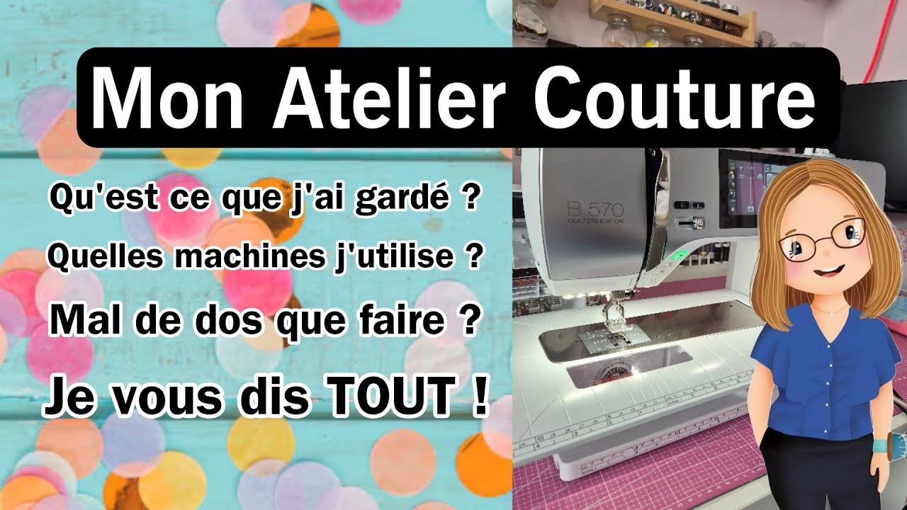 Room tour de mon ATELIER COUTURE 5 ans apr&egrave;s ! Je vous pr&eacute;sente mon nouveau bureau ergonomique !