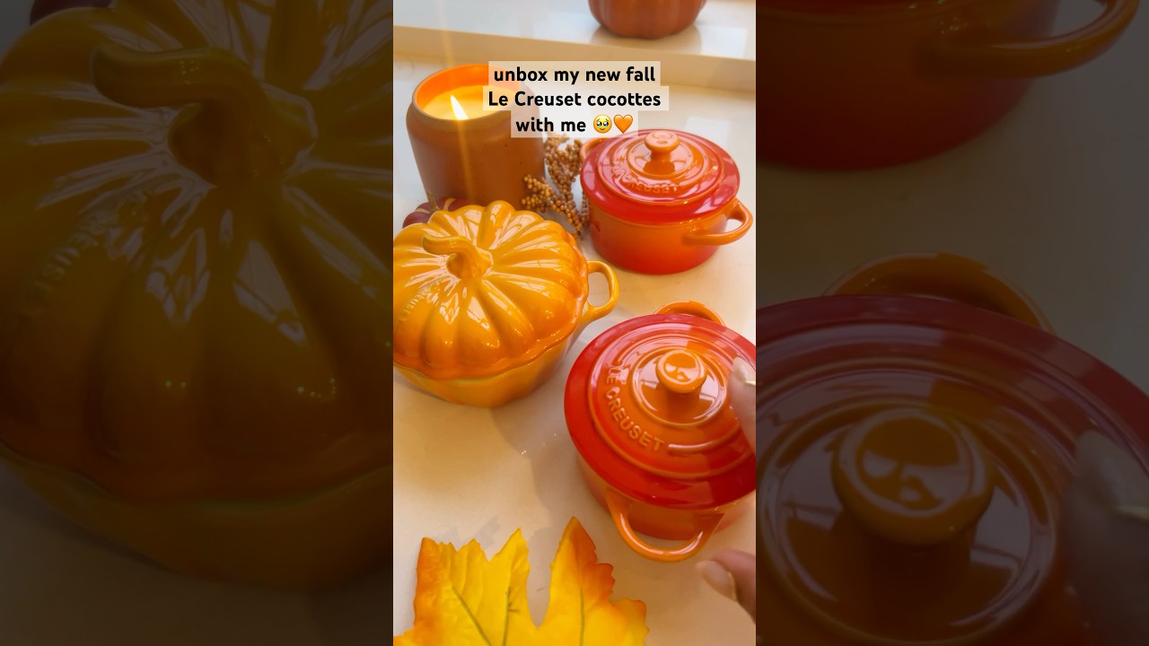 new (to me) Le Creuset cocottes 🥹 Idk which one I love more?! They're perfect 🍂🧡 #cookingchannel