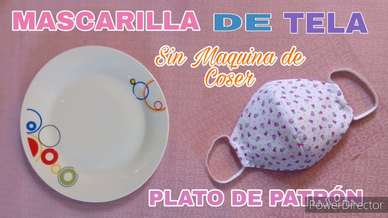 COMO HACER MASCARILLAS DE TELAS, USANDO DE PATRÓN UN PLATO