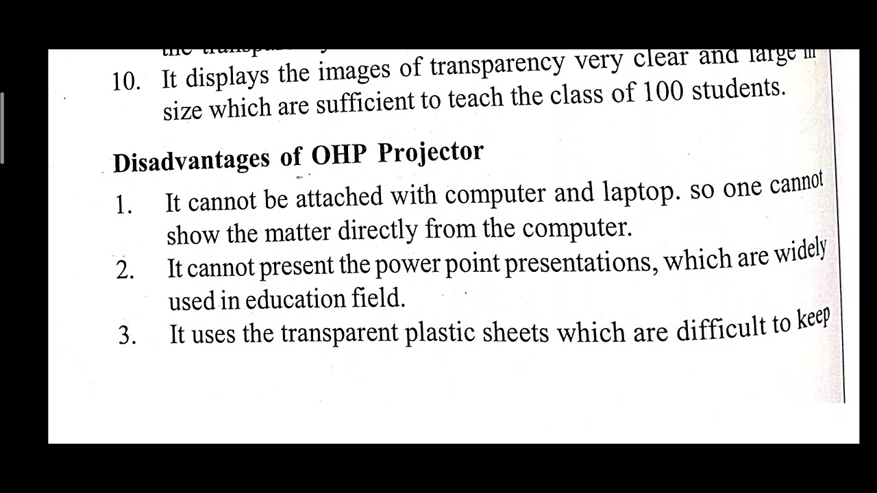 Advantages and Disadvantages of OHP projector b.ed 1st year #Pup