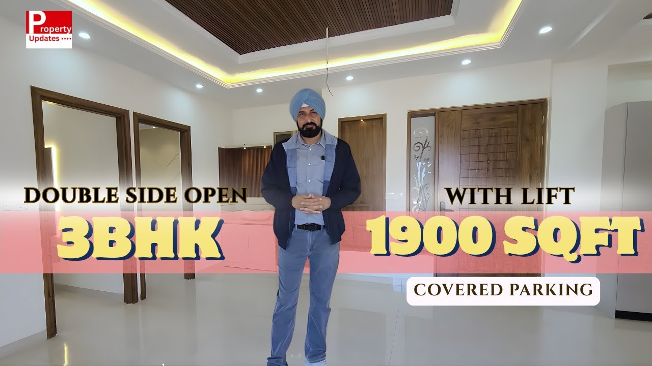 3 Bhk Double Side Open Flat In Sector 123 Mohali | Lift available | 35Ft Road | Covered Parking |