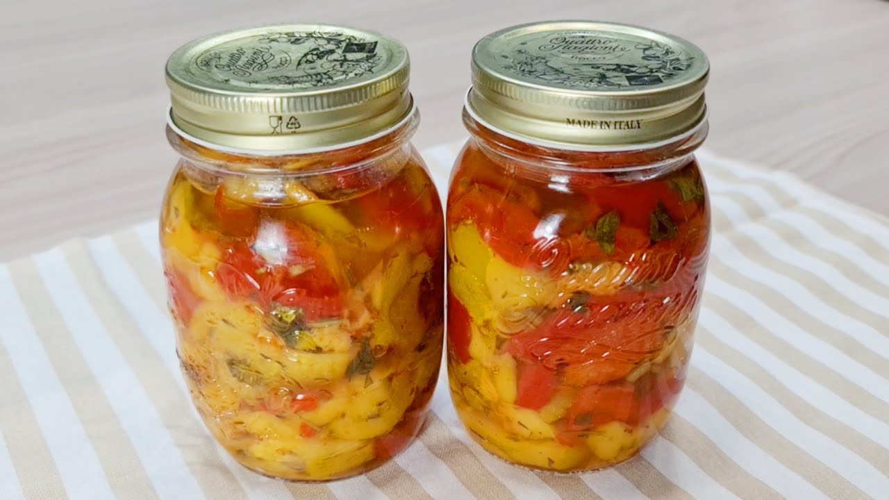PEPERONI SOTT'OLIO BUONISSIMI - Ricetta facile e veloce per conservare i peperoni