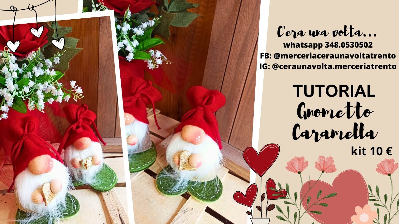 TUTORIAL GNOMETTO CARAMELLA e nuovi colori FELTRO LANA