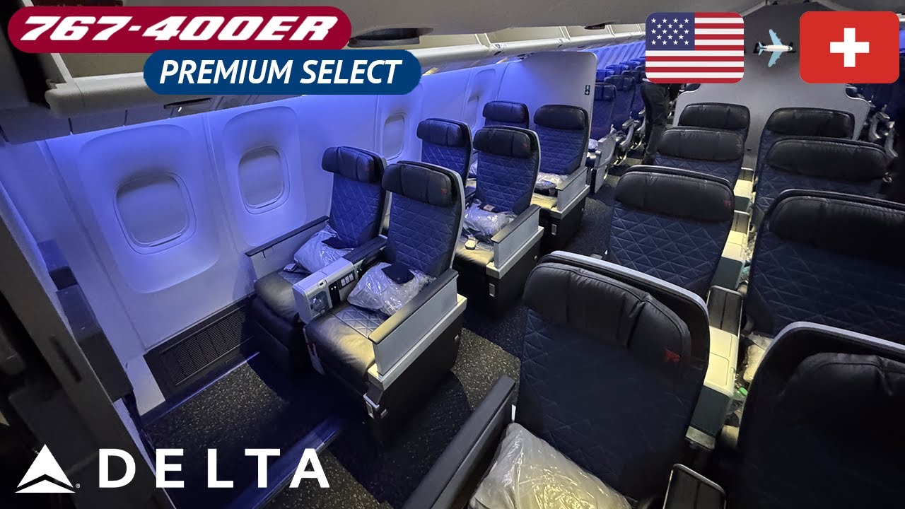 WORTH THE UPGARDE? Delta 767-400 Long Haul PREMIUM SELECT from New York to Zurich