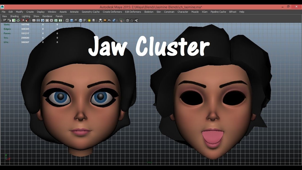Jaw Cluster For Facial Blend Shape in detail #maya #3dmodeling #3danimation #autodesk #blends #shape