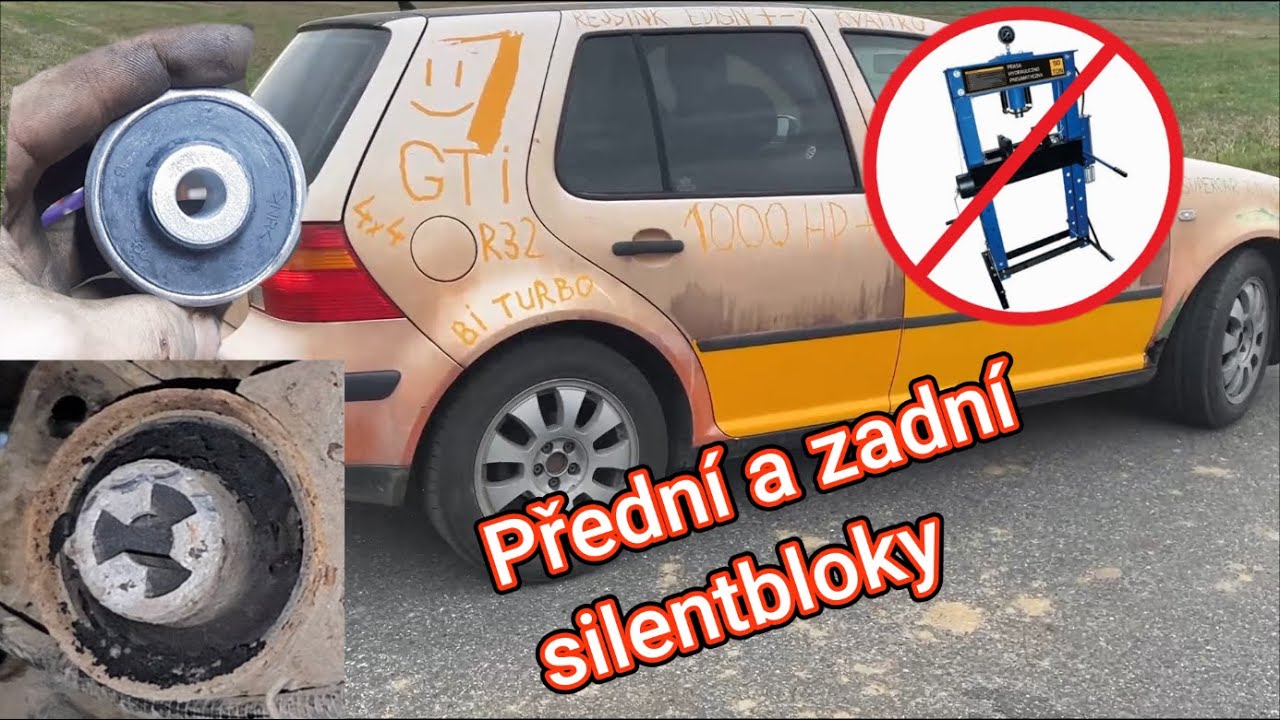 Výměna zadních a předních silentbloků bez lisu / golf 4 octavia 1