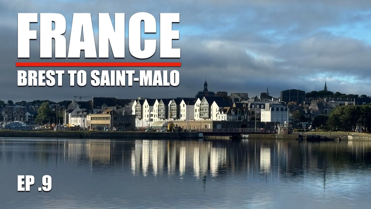 Ep .9 - Epic Rain Ride: Adventure Motorcycle Tour from Brest to Saint-Malo 🇫🇷 Scenic Views & Roads