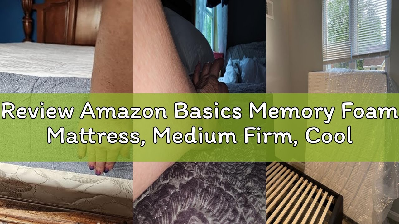 Review Amazon Basics Memory Foam Mattress, Medium Firm, Cooling Gel, Queen Size Mattress, CertiPUR-U