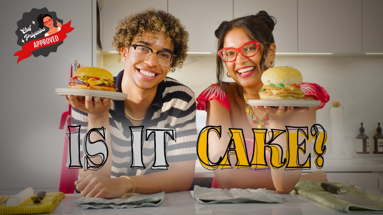 Is It Cake?! 🍔 Priyanka Naik with Justin Ellen | MAKE IT VEGAN with Priyanka Naik