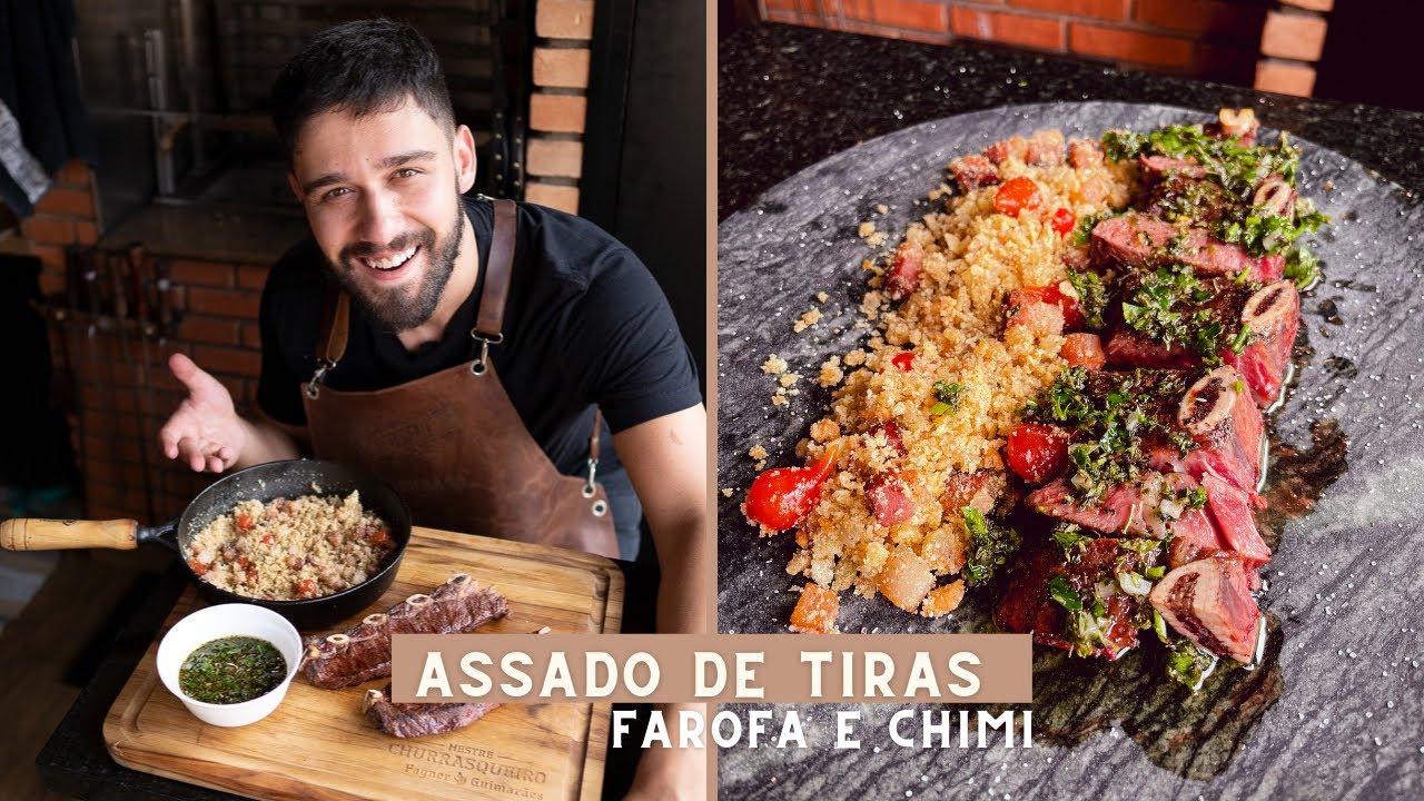 Assado de Tira com Farofa especial e Chimichurri Caseiro