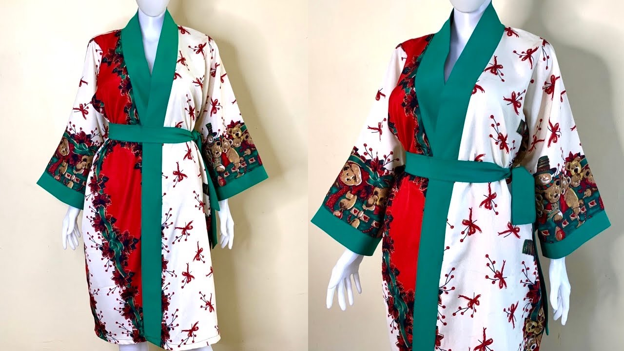 How To Make The TRENDY Flare Kimono Jacket..(Cutting And Stitching)