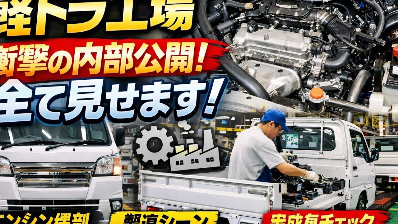 【衝撃】日本の軽トラック工場内部を完全公開！外観・エンジン・組立工程まで7分で全て見せる🚛⚙️