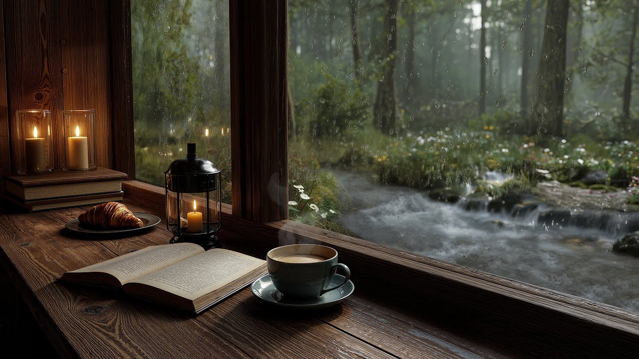 Rainy Forest Jazz Retreat 🍃 Gentle Jazz Piano & Nature Rain Ambience for Deep Focus & Reading