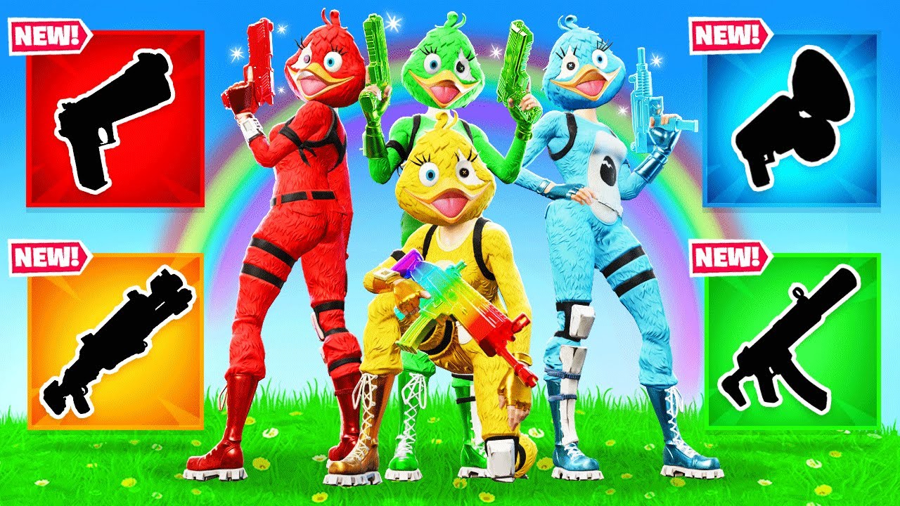The *RAINBOW* Duck Challenge in Fortnite!